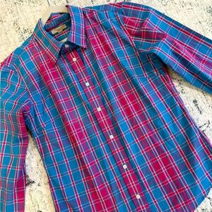 Burberry pink and Blue Plaid Shirt